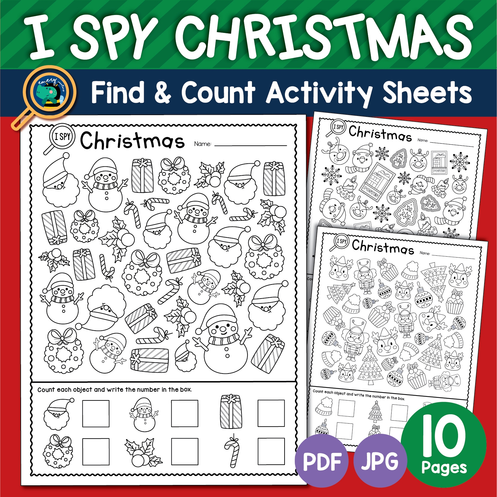 I Spy Christmas Find And Count Activity Sheets Search Christmas Objects Made By Teachers