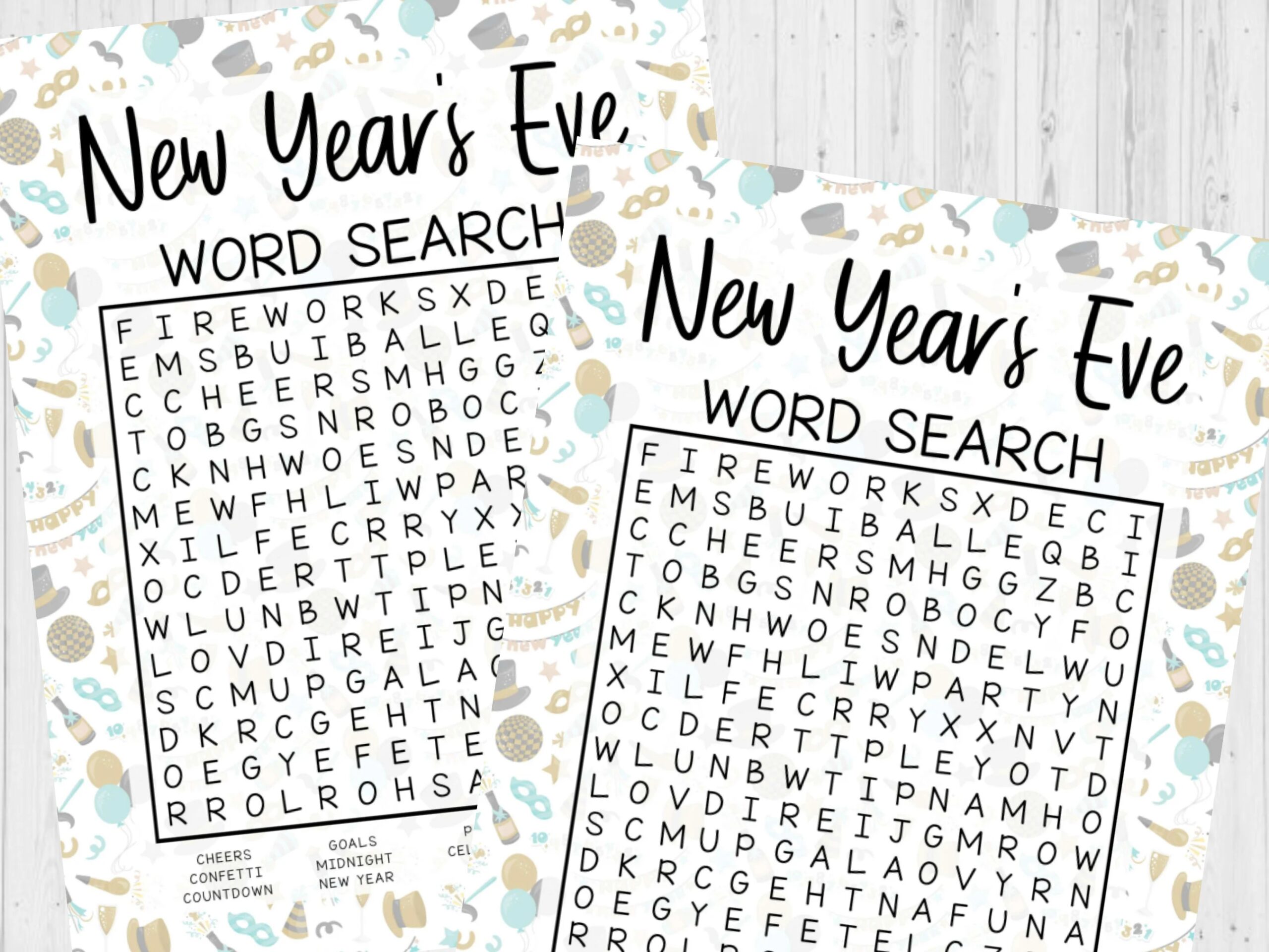 INSTANT DOWNLOAD New Year s Eve Word Search Printable NYE Game Printable New Year s Eve Word Search Printable New Year s Kid Game Etsy