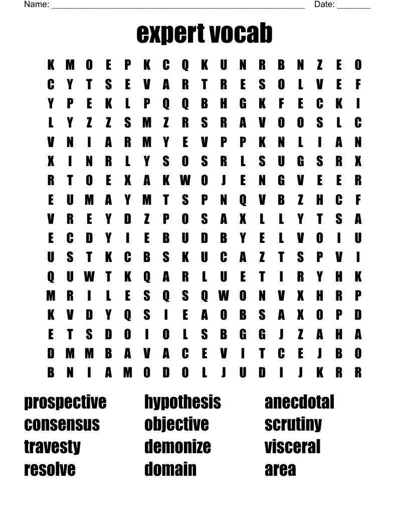 Expert Printable Word Search