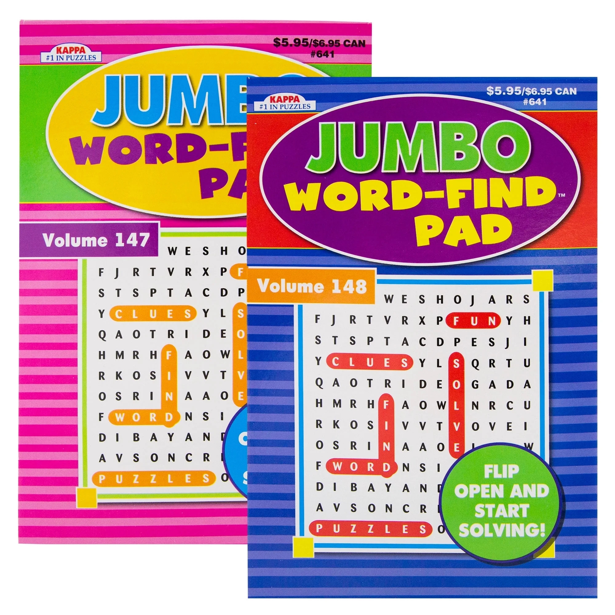KAPPA Jumbo Word Find Pad Brain Games For Adults 2 Pack Digest Puzzle Book 8 5 x5 Walmart