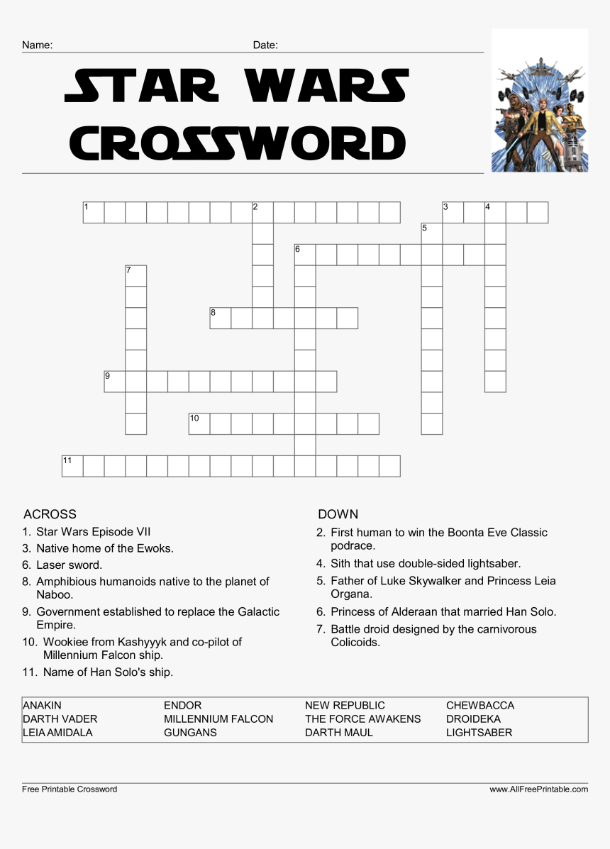 Star Wars Word Search Free Printable