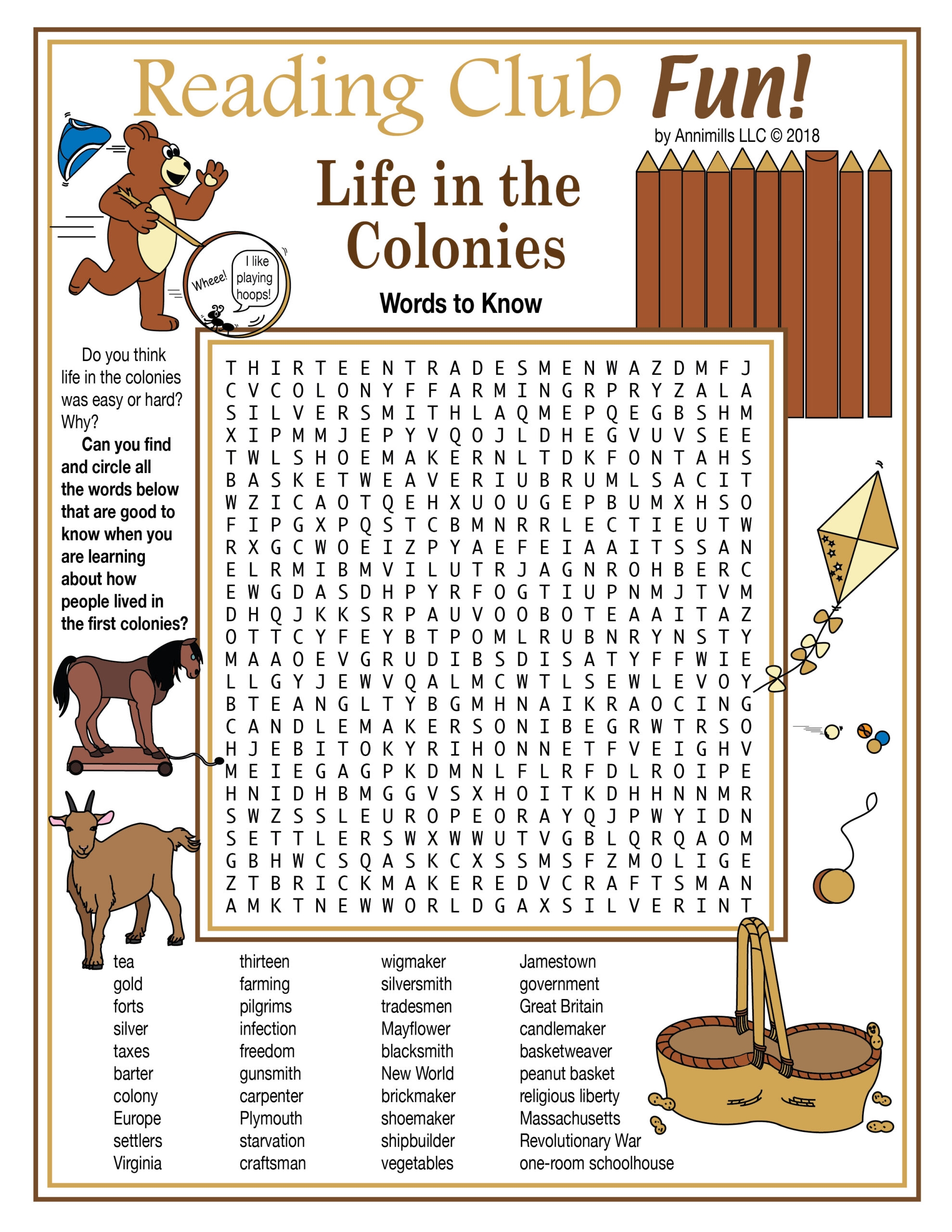 Life In The Colonies American History Printable Word Search Puzzle Made By Teachers Life In The Colonies American History Printable Word Search Puzzle Made By Teachers