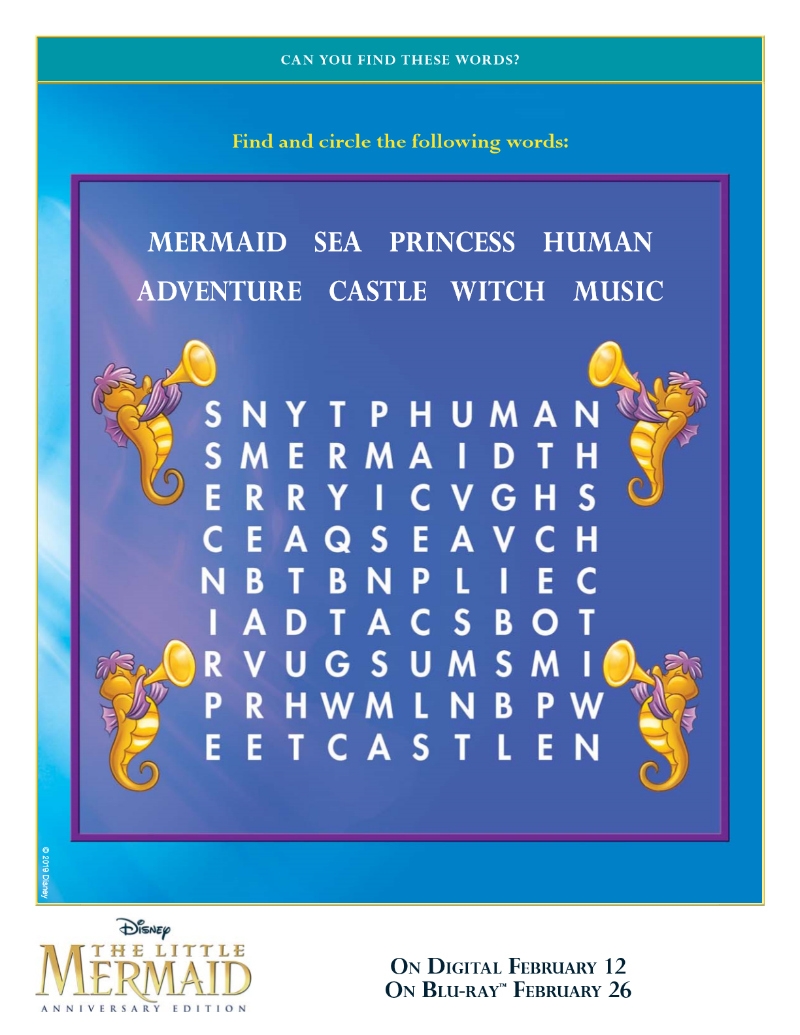 Disney Word Search Printable Easy