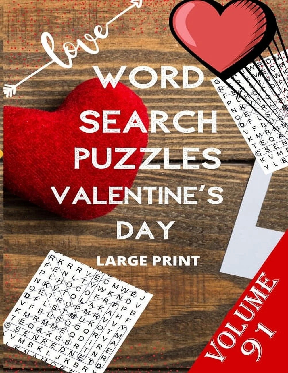 Love Word Search Puzzles Valentine s Day Large Print Volume 91 Word Search Games For Adults 8 5 11 Large Print Word Search Books Walmart