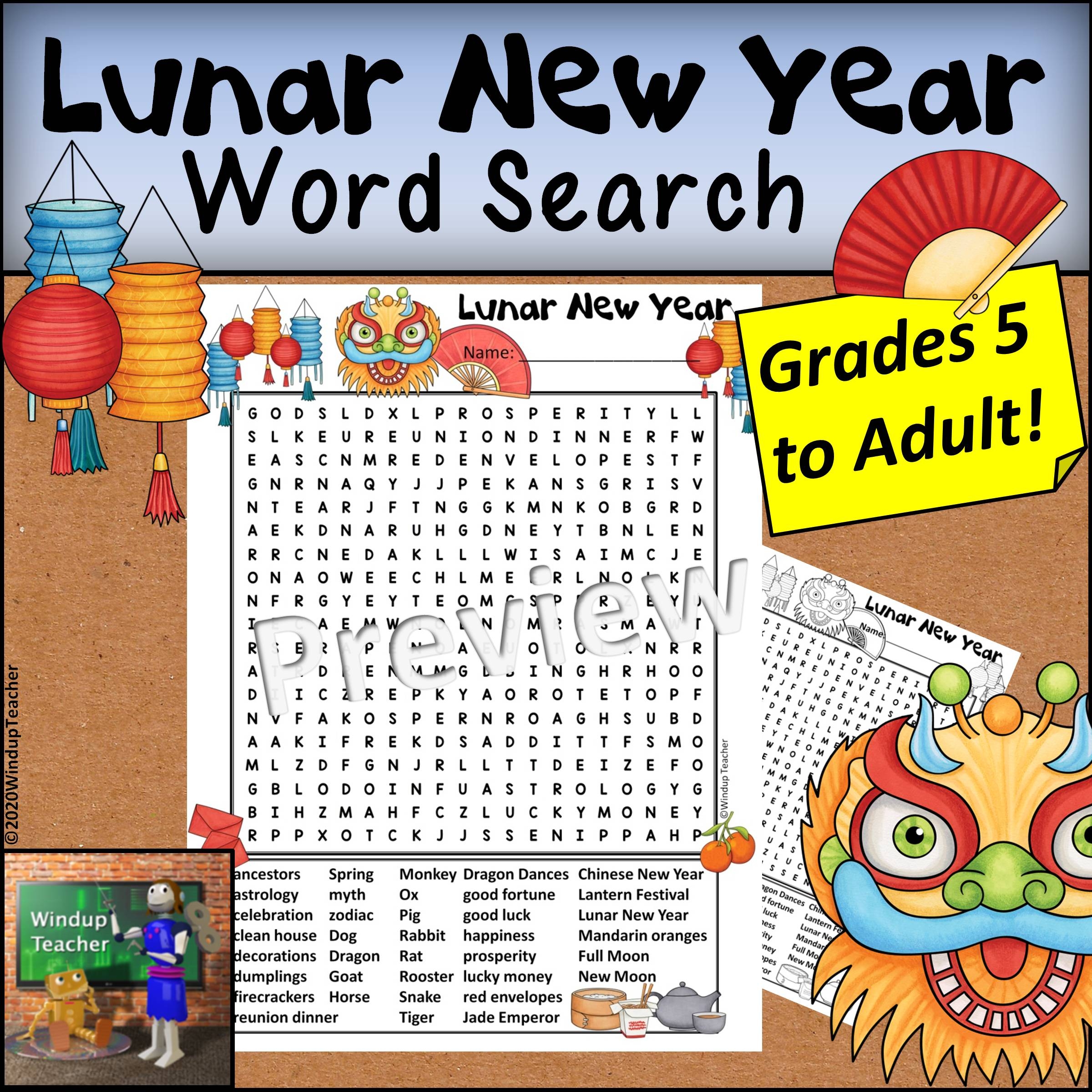 New Year Word Search Printable Free