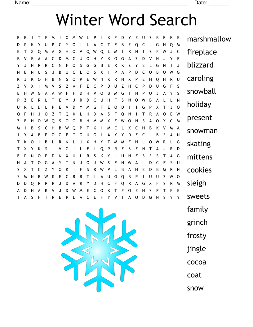 Mackenzie Winter Word Search WordMint Mackenzie Winter Word Search WordMint