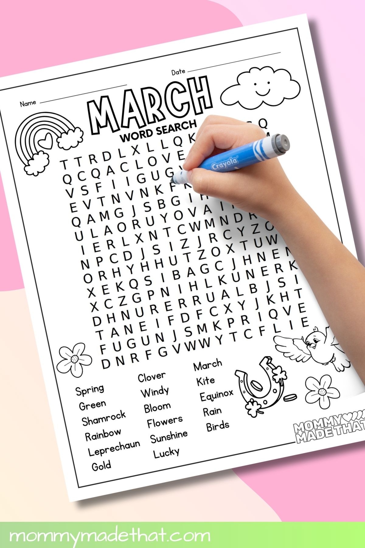 Kids Word Search Printable 3rd Grade