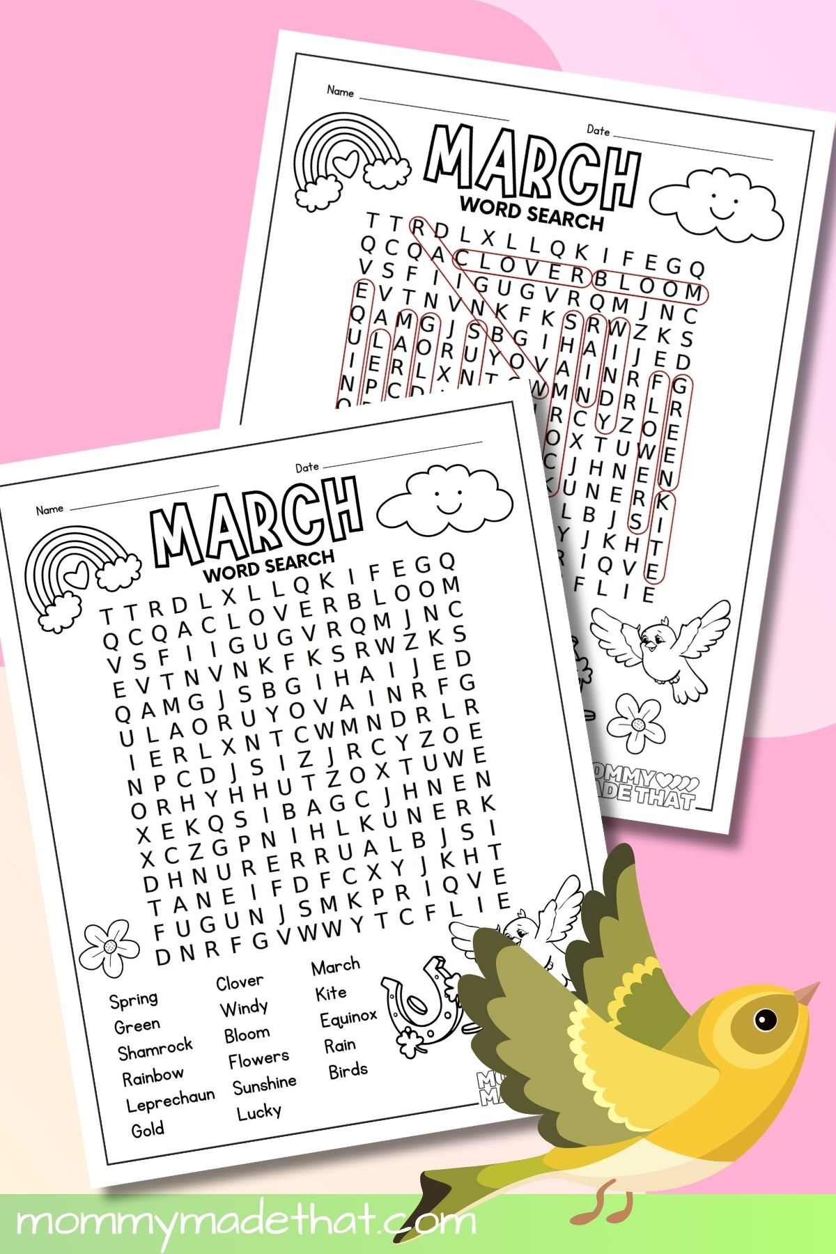 March Word Search Free Printable 