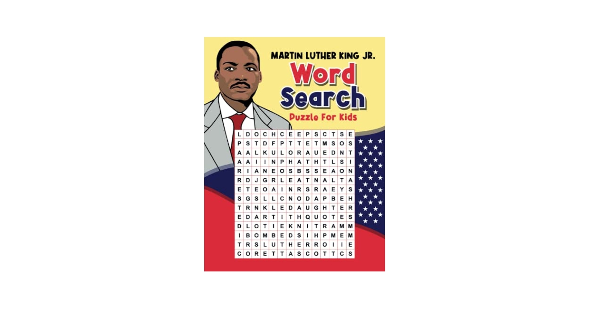 Martin Luther King Jr Word Search Puzzle For Kids Large Print MLK Word Finder Activity Book For Kids With Solutions Excellent Stocking Stuffer Month Gift For Kids Teens Friends 