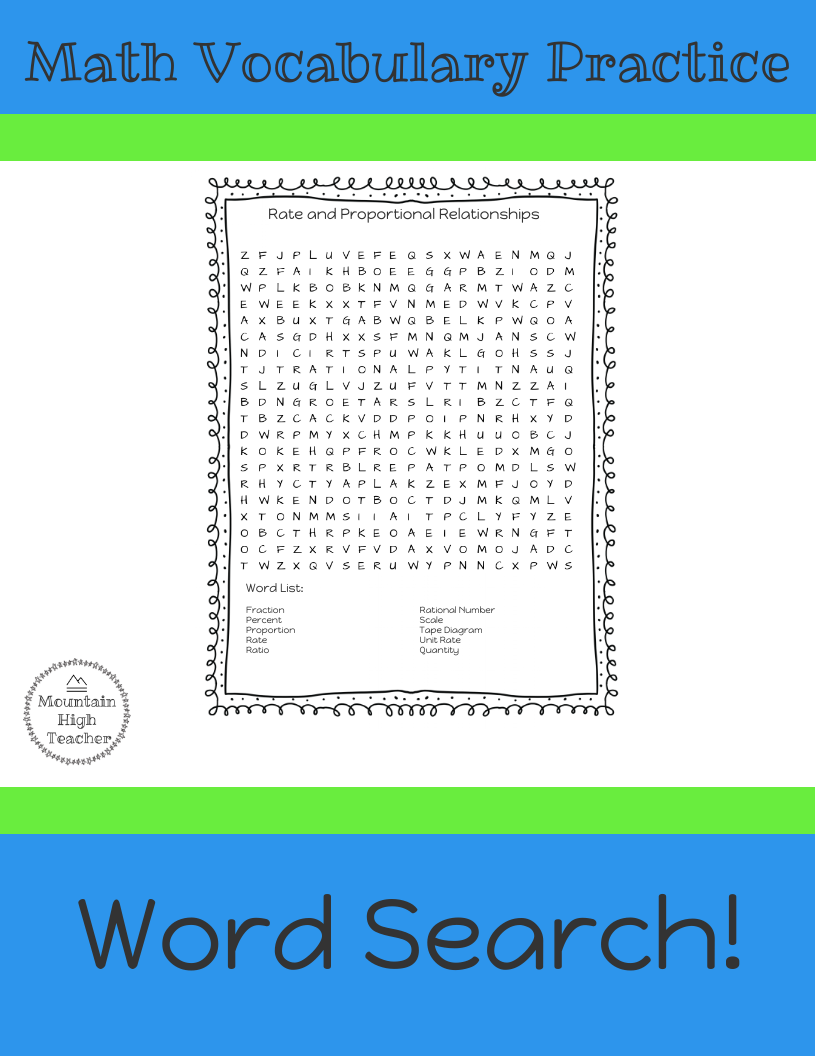 Math Word Search Classful