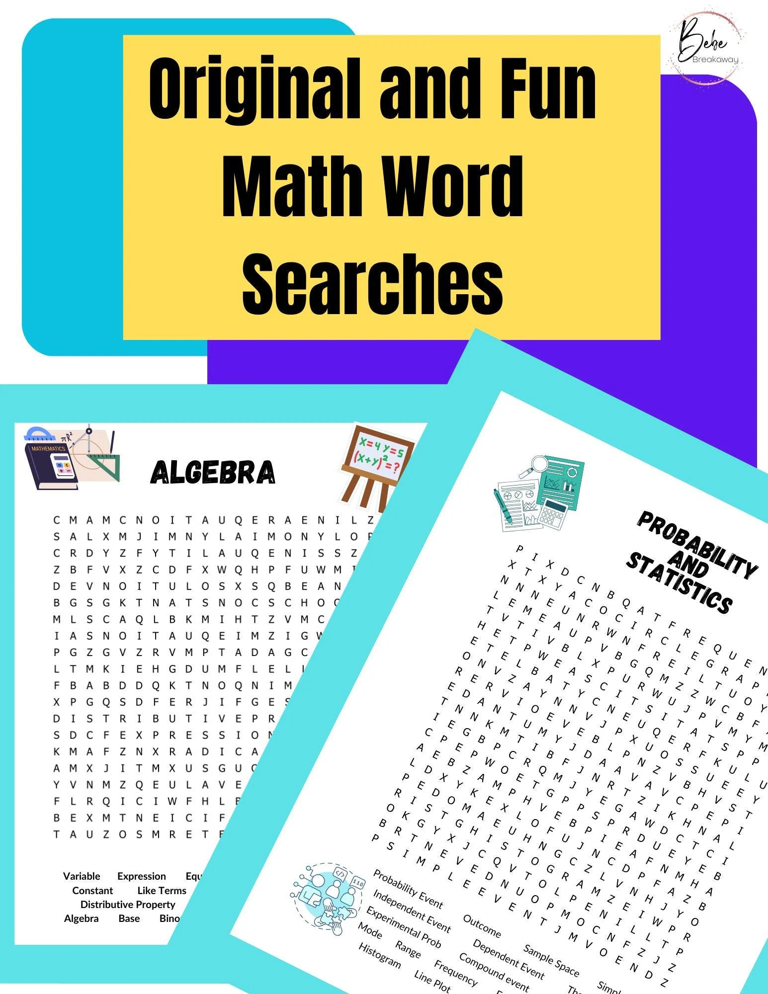 Math Word Search Etsy
