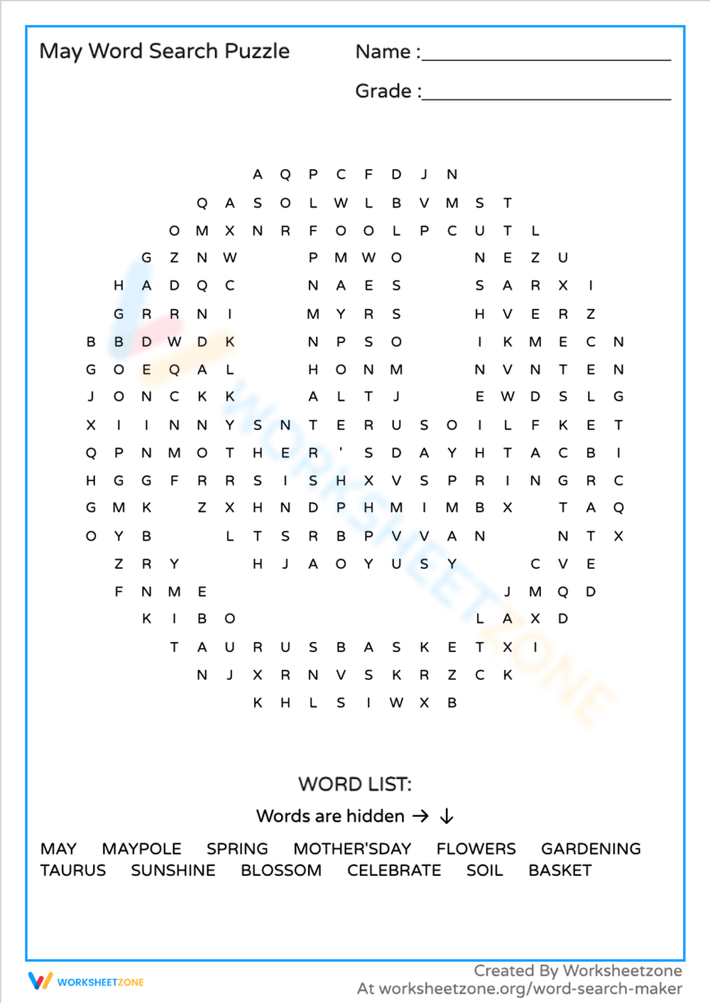 May Eaither Word Search