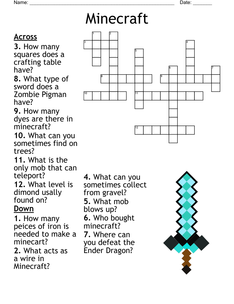 Minecraft Word Search WordMint