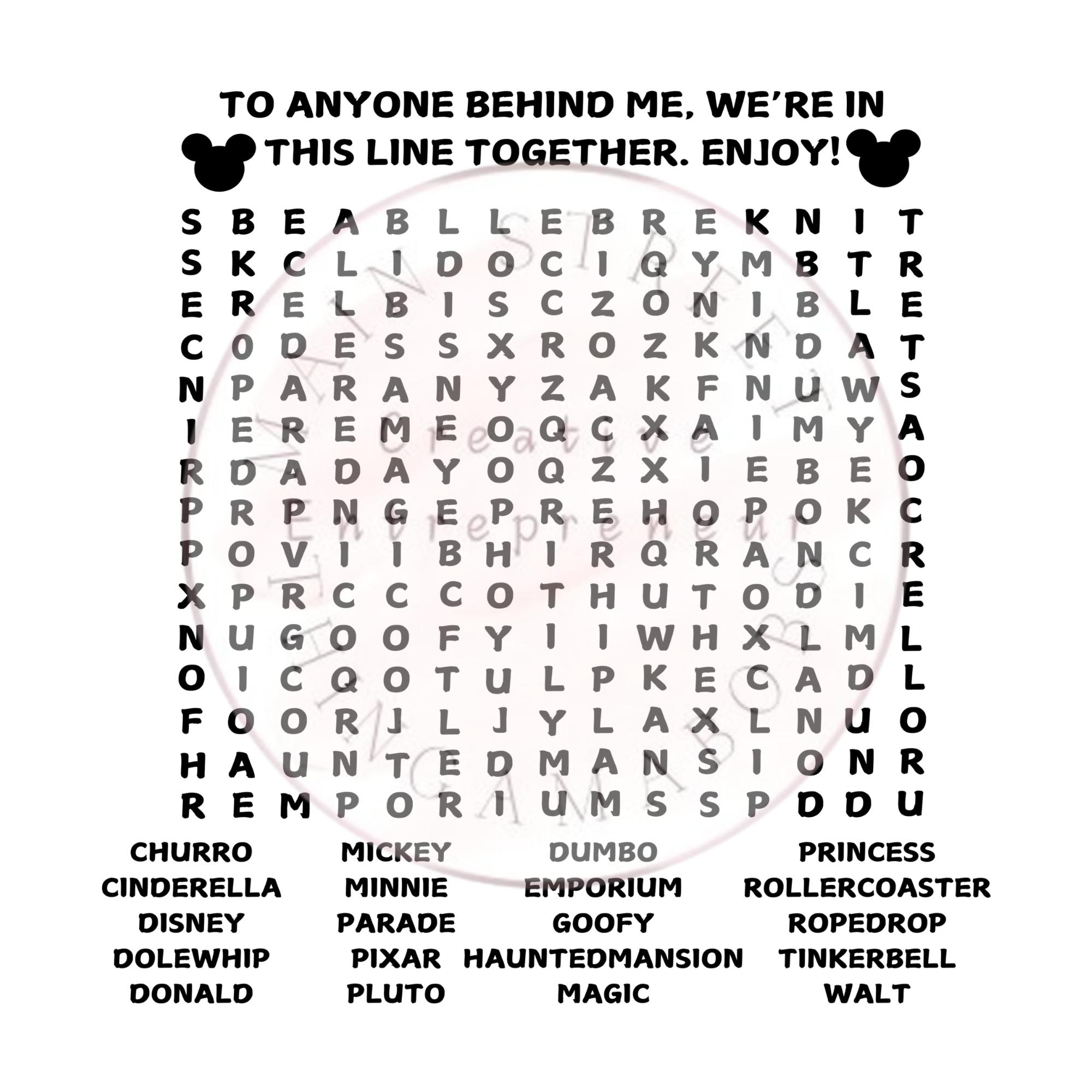 Minnie Word Search Etsy