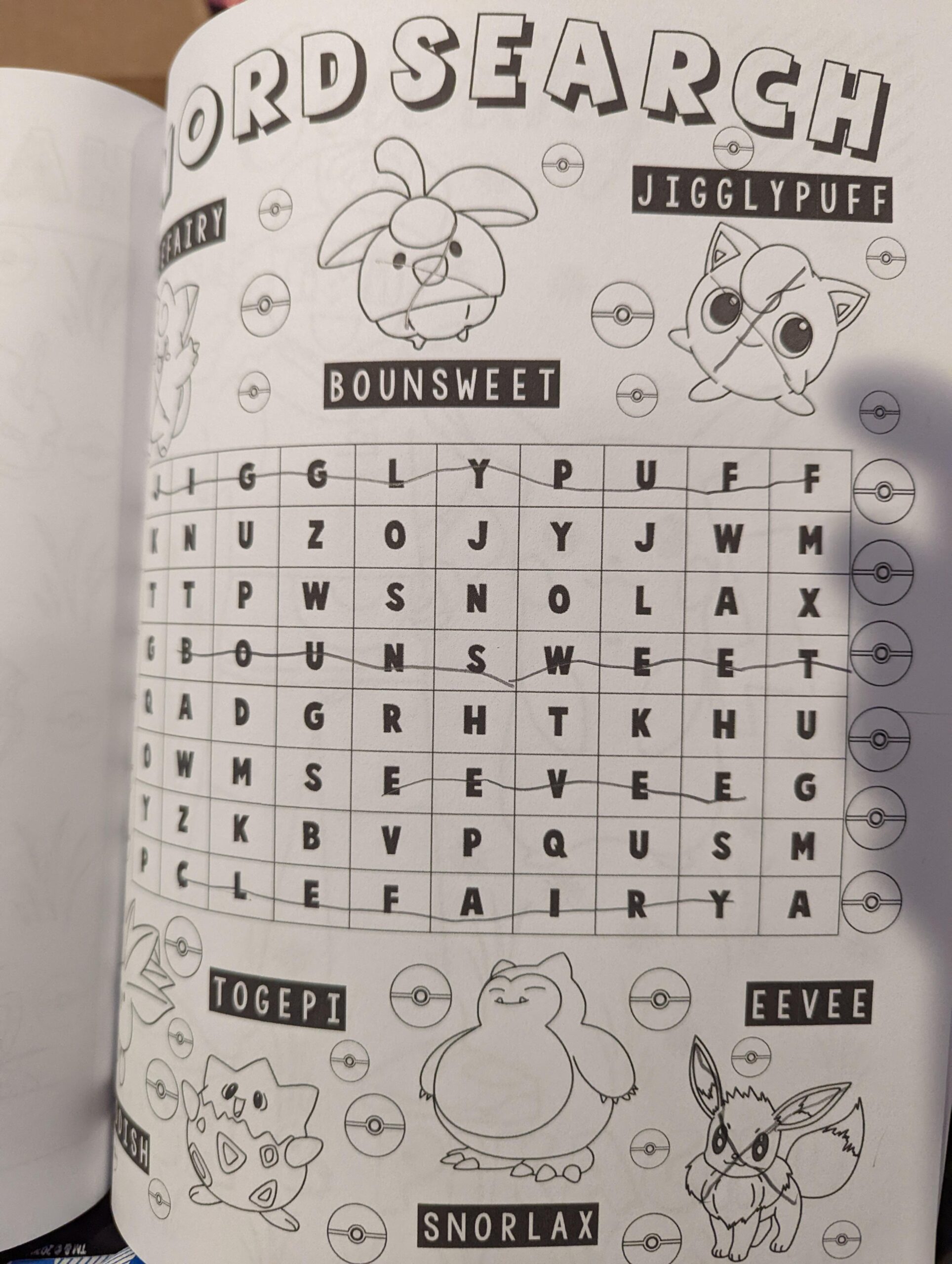 My Son Got A Pokemon Activity Book For Christmas With A Word Search He Couldn t Find Snorlax Because It Is Misspelled R mildlyinfuriating