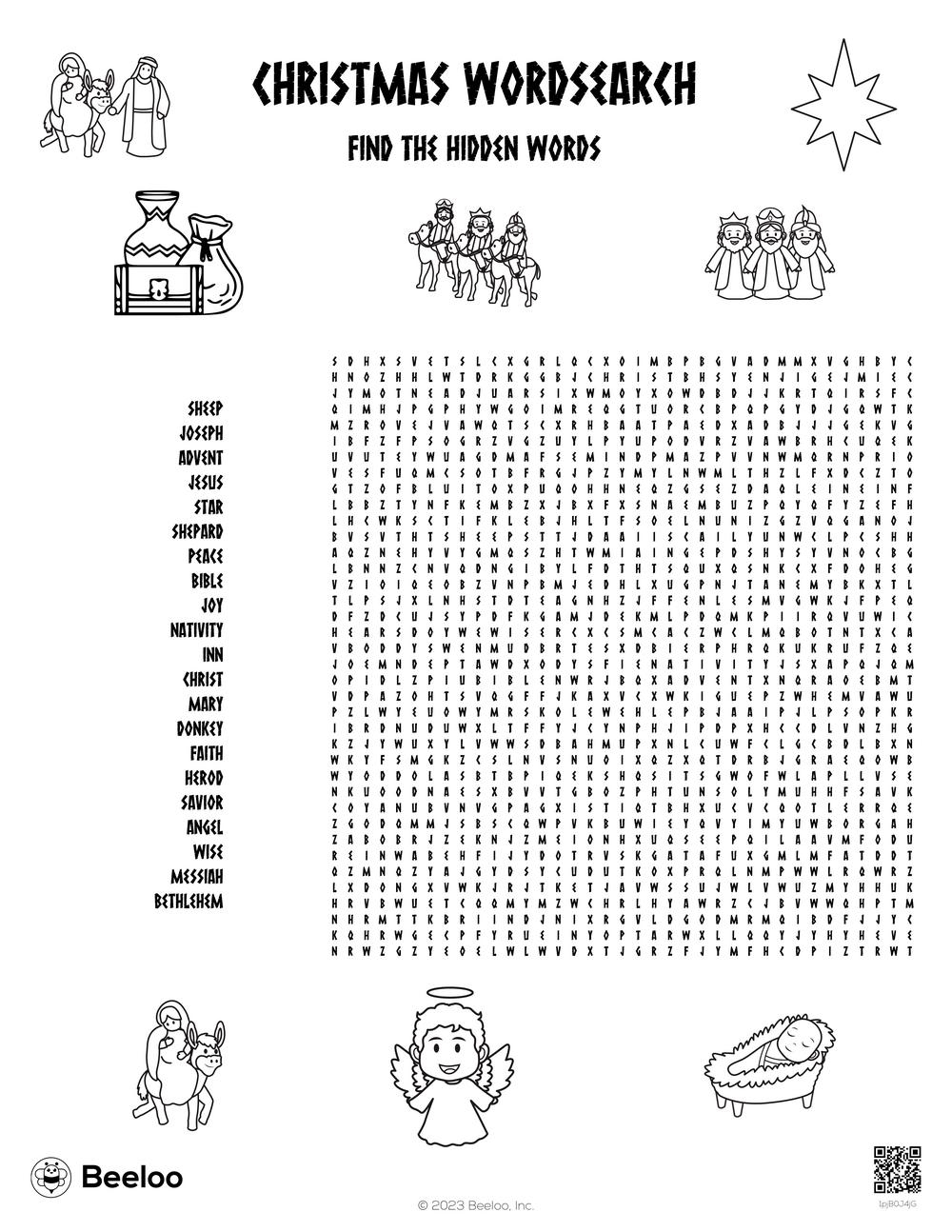 Xmas Word Search Printable