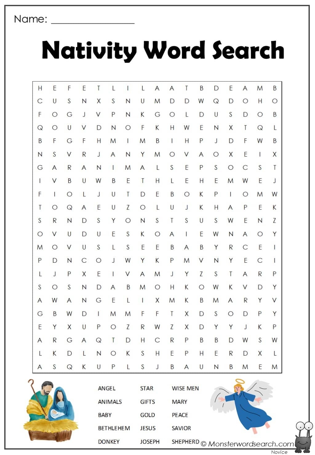 Christmas Religious Word Search