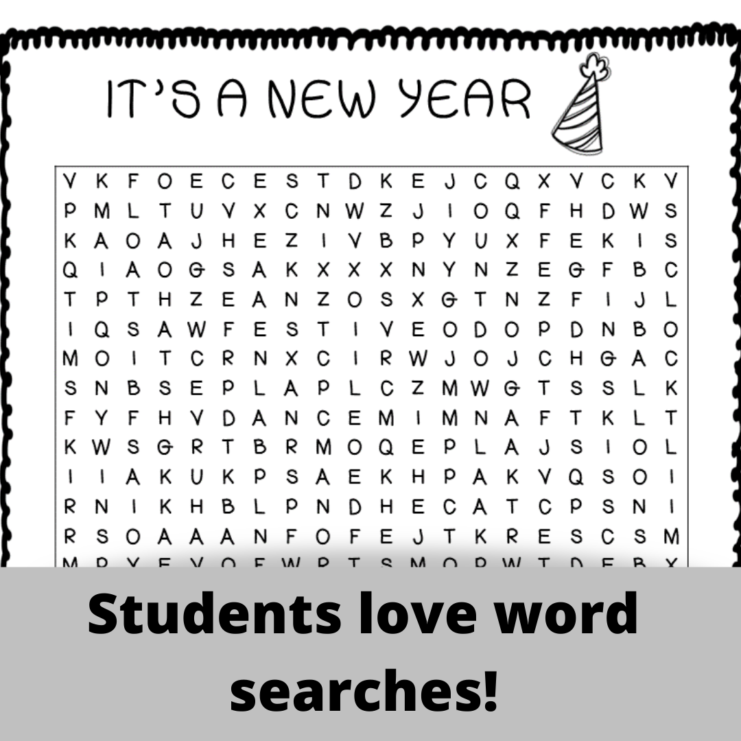 Free Printable New Years Word Search