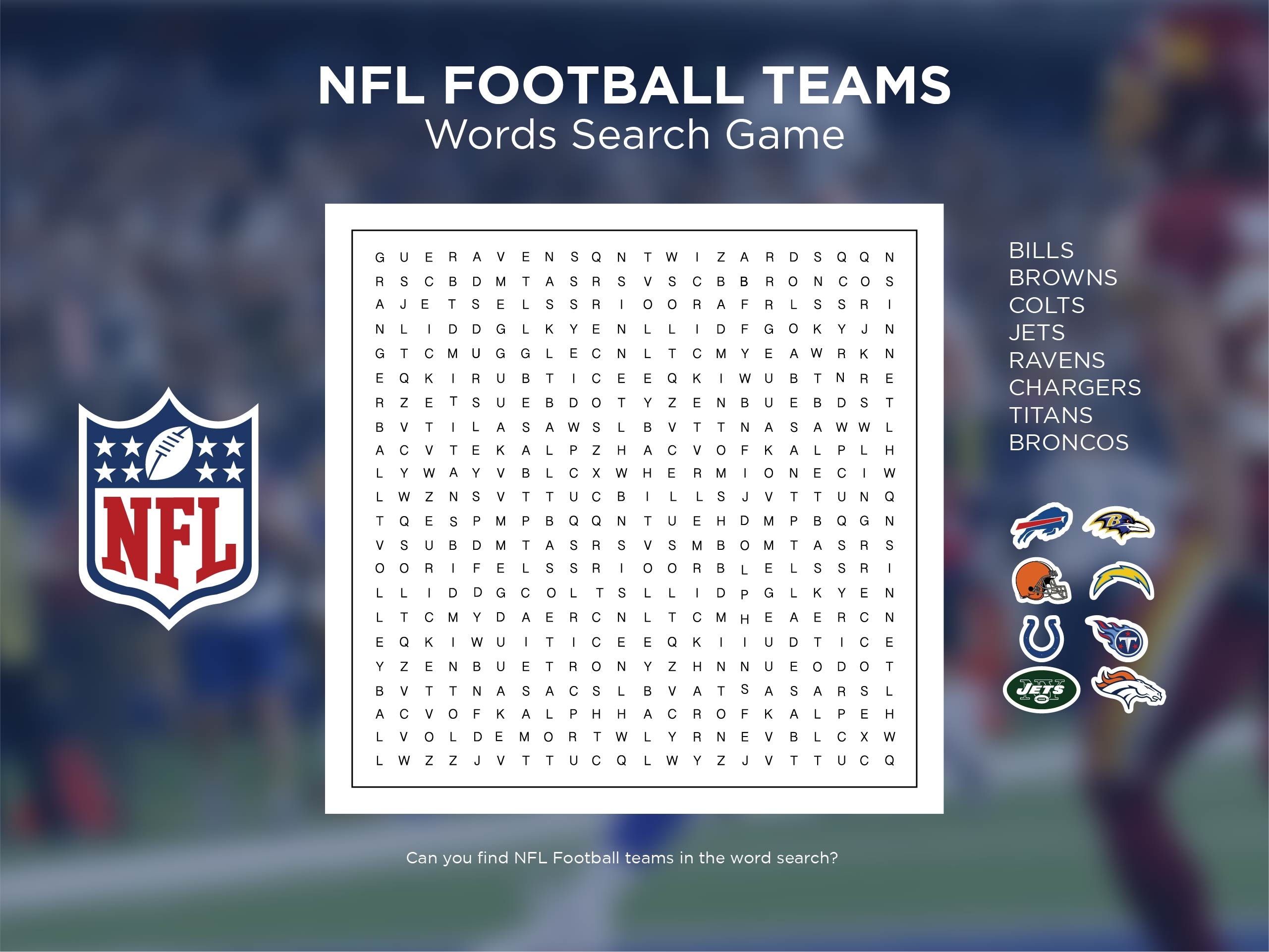 NFL Football Word Search 10 Free PDF Printables Printablee