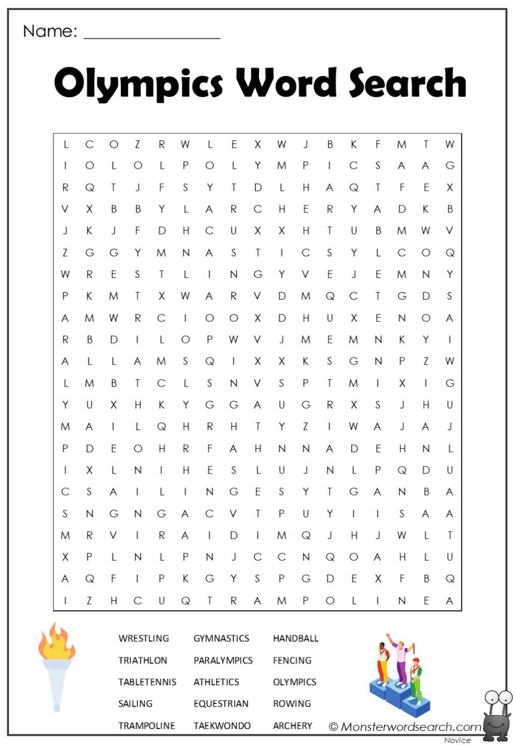 Olympics Word Search Monster Word Search Olympics Word Search Monster Word Search