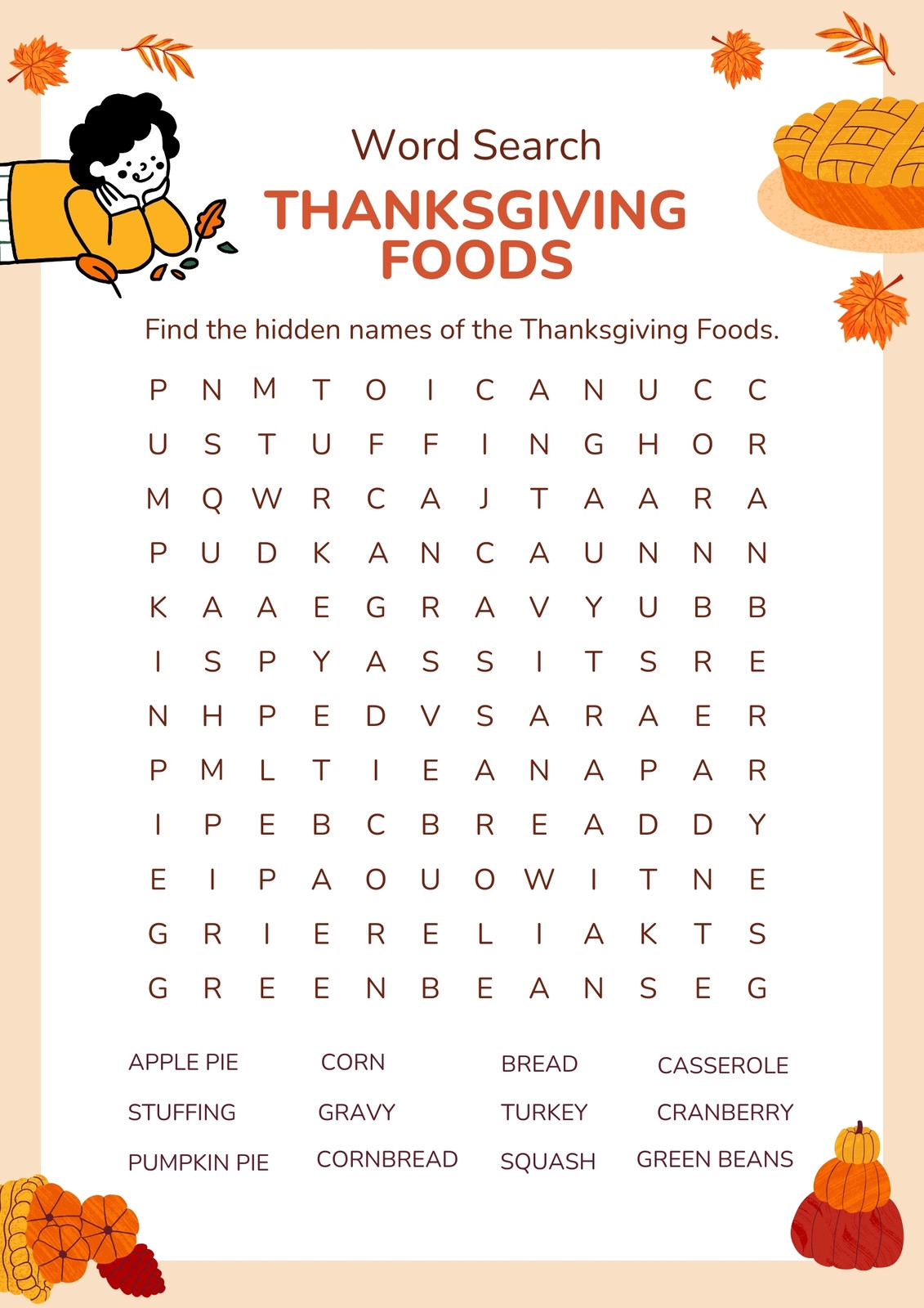 Printable Word Search Page