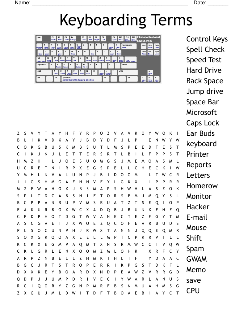 Parts Of A Computer Word Search WordMint