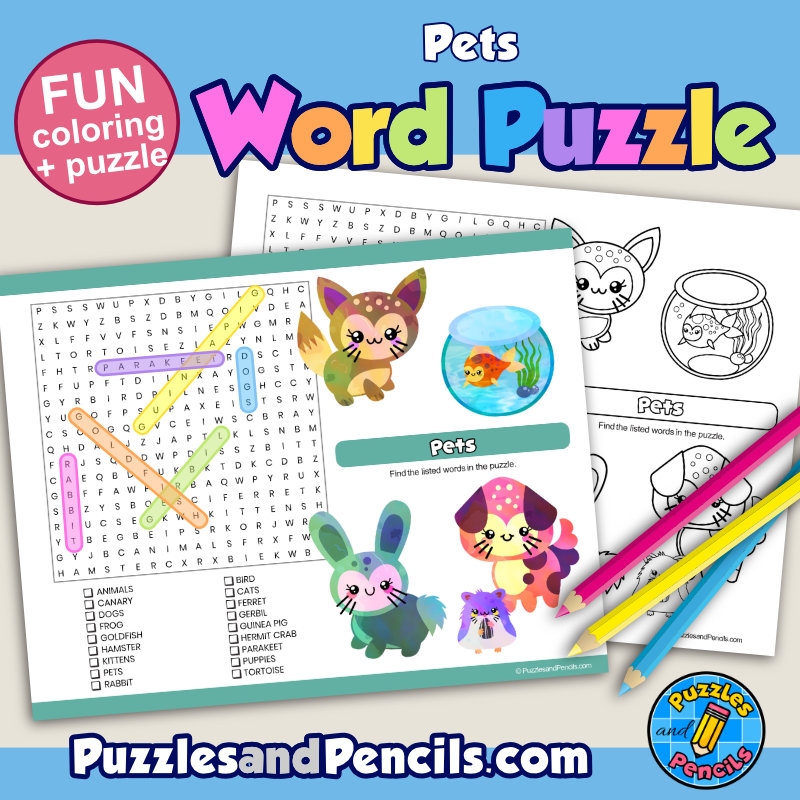 Cats And Dogs Word Search