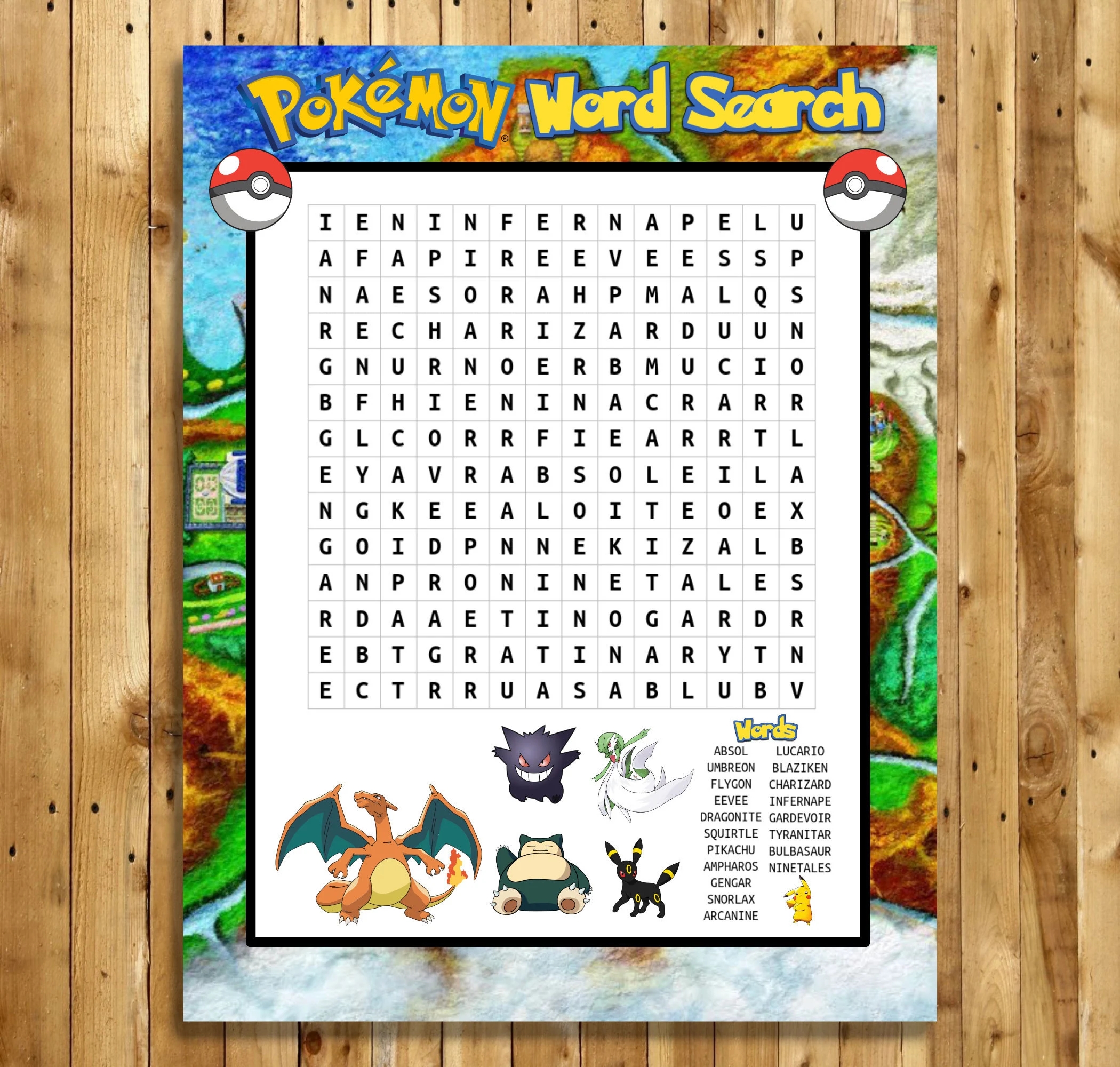 Pokemon Inspired Word Search Game Word Find Game Pokemon Party Pokemon Inspired Word Search Game Word Find Game Pokemon Party