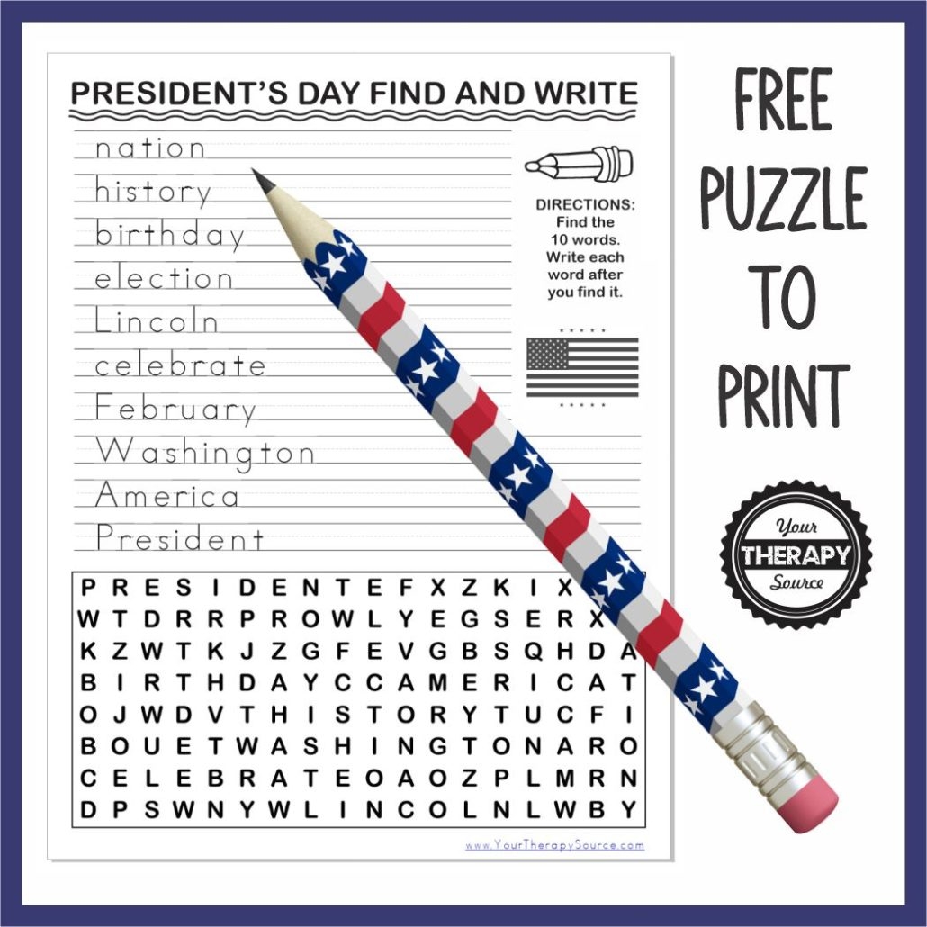 Presidents Day Word Search FREE Your Therapy Source Presidents Day Word Search FREE Your Therapy Source