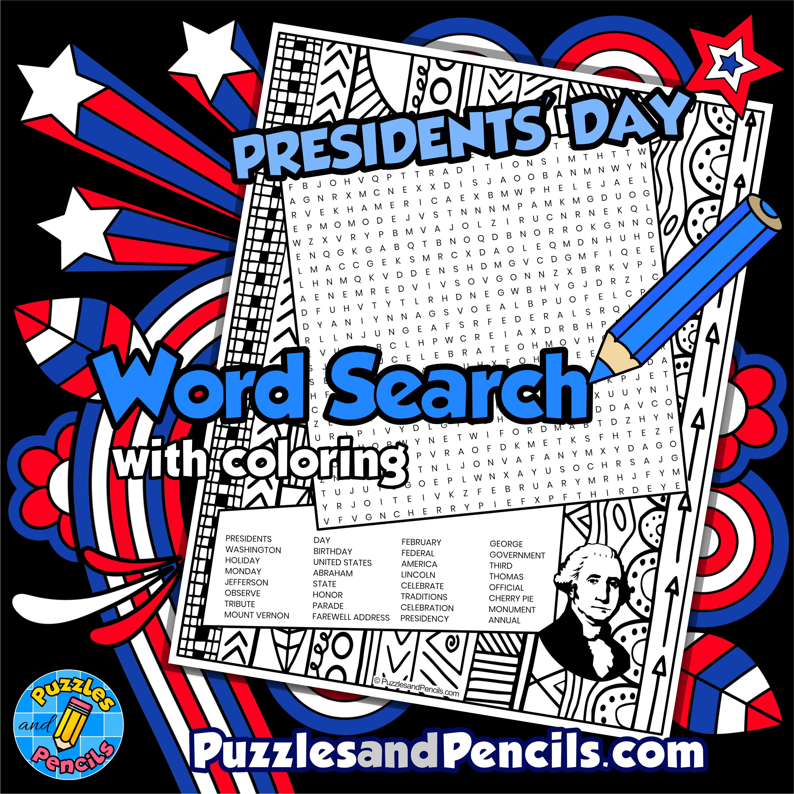 Presidents Day Word Search Puzzle Activity Page Wordsearch Made By Teachers
