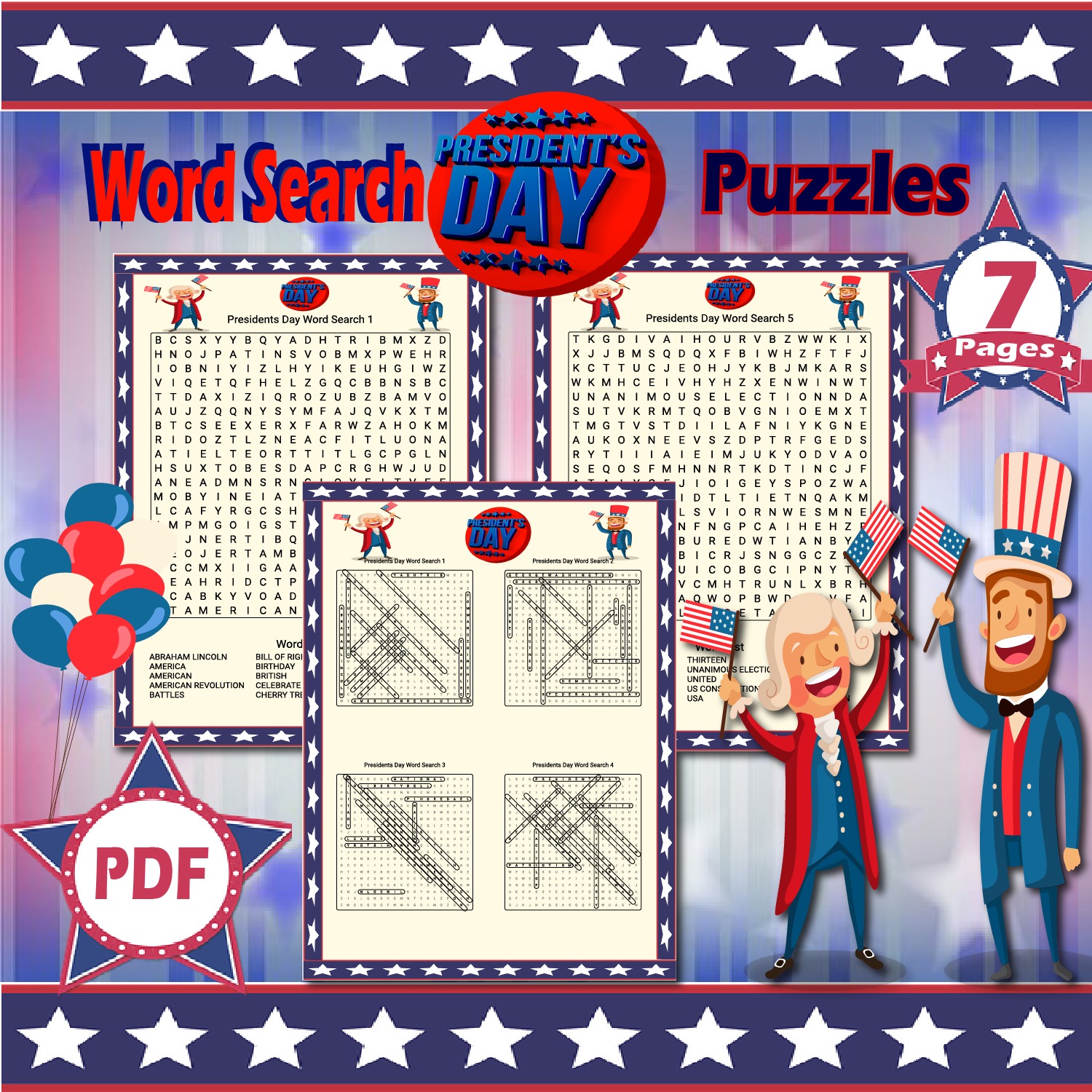 Presidents Day Word Search Puzzles Made By Teachers