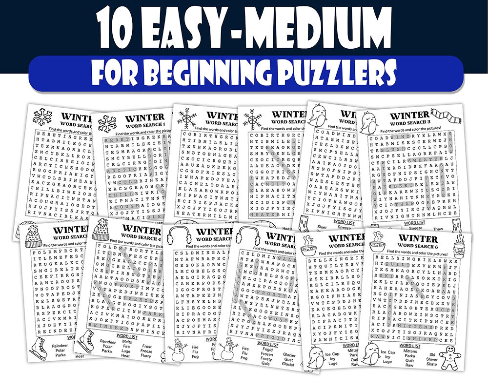 Printable 20 Winter Word Search Puzzle For Kids PDF Fun Winter Party Game Kids Word Search Game Made By Teachers