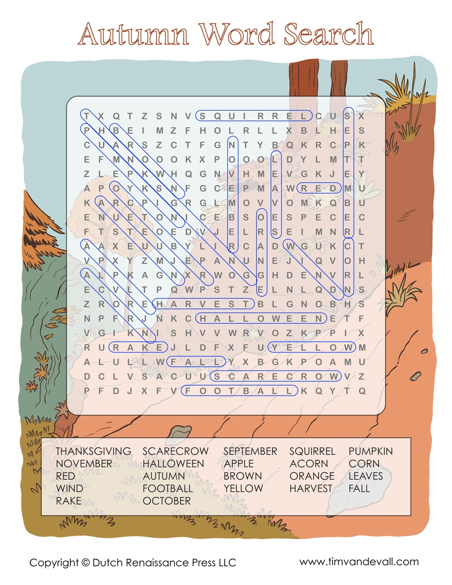 Printable Autumn Word Search For Kids Tim s Printables