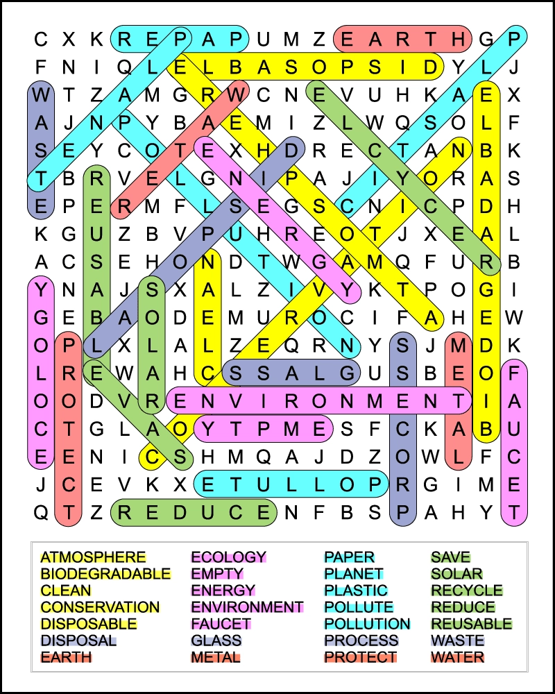 Printable Earth Day Word Search For 6th Graders U0026 Older