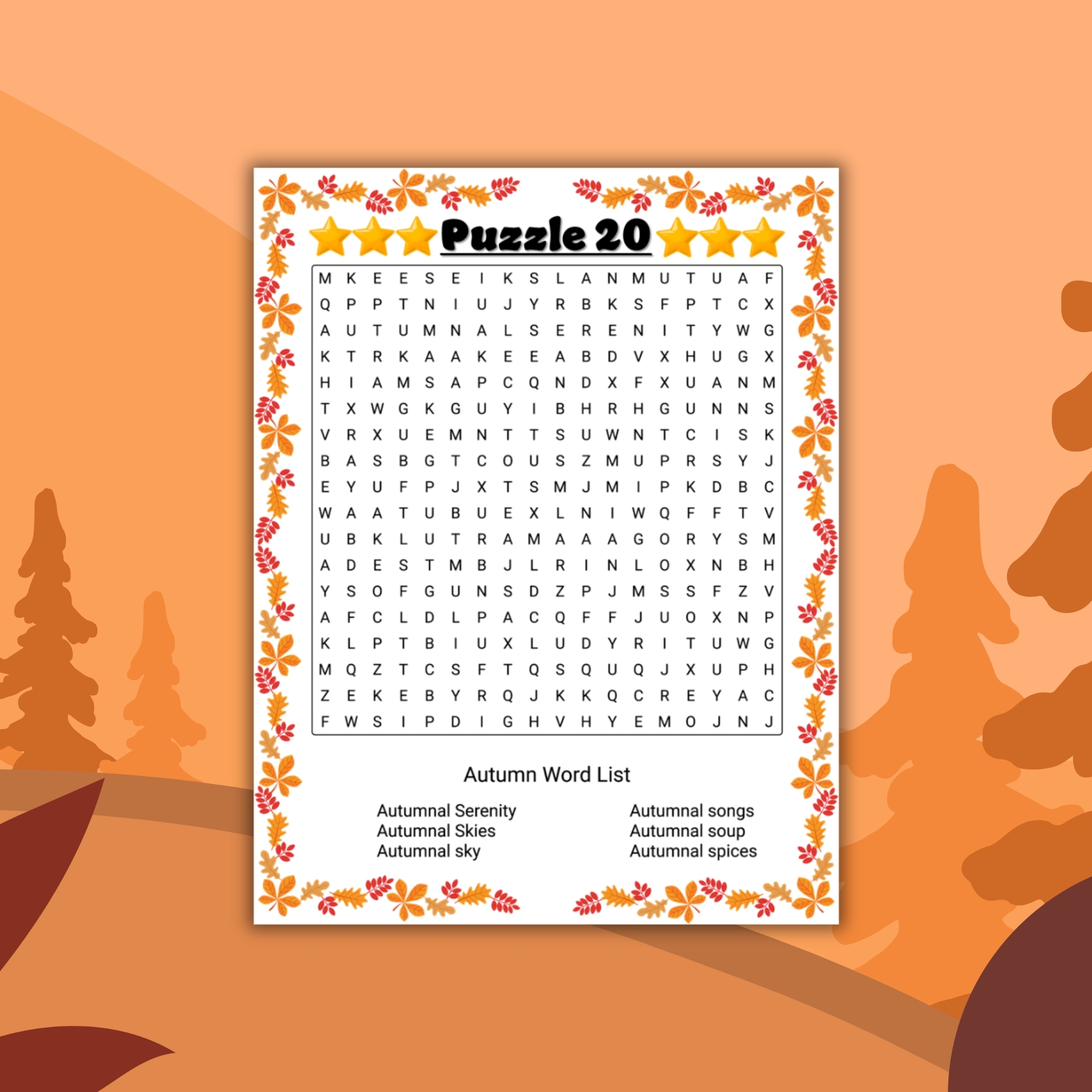 Printable Fall Autumn Word Search Puzzles With Solution September Activities Made By Teachers