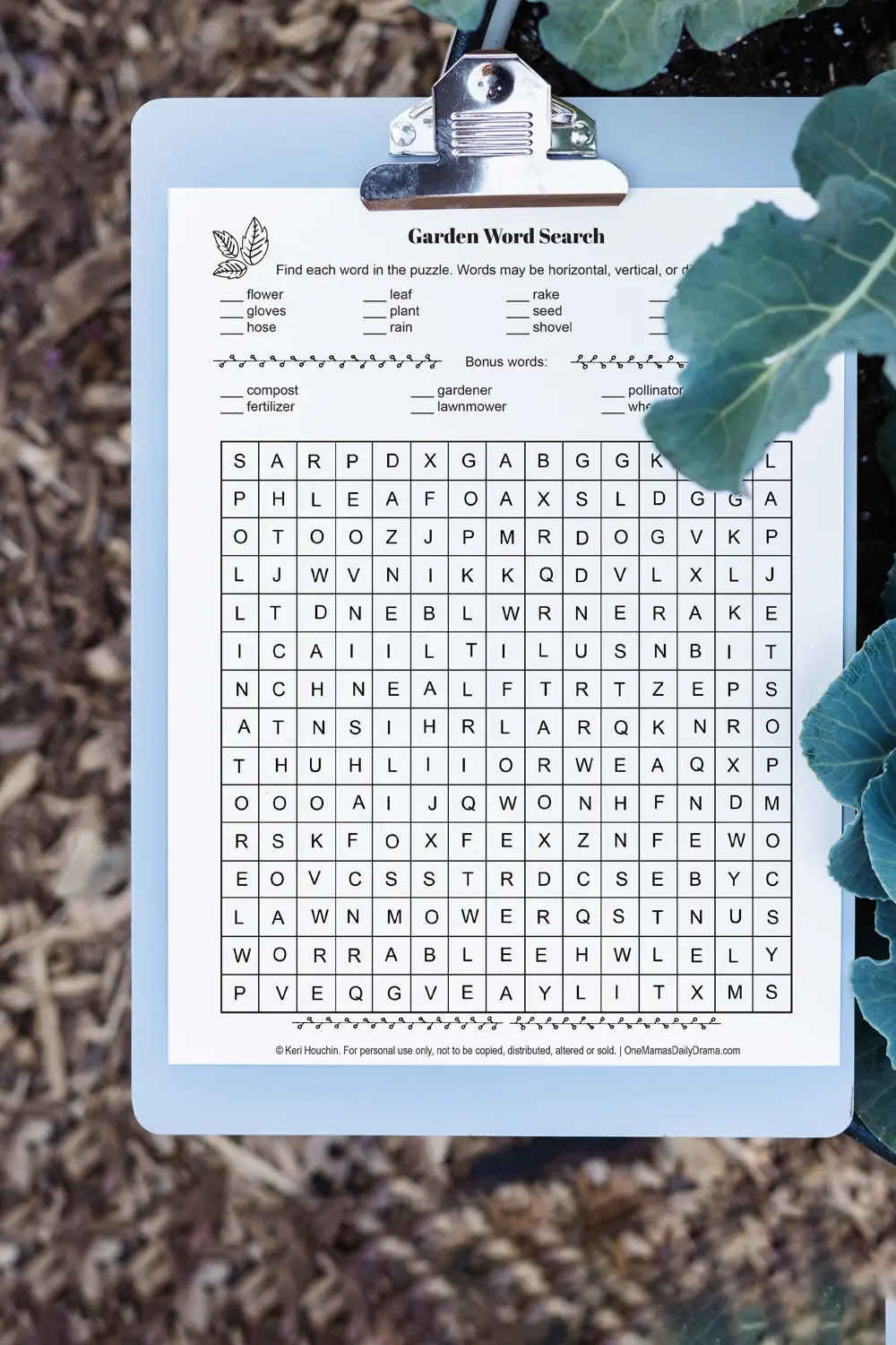 Free Printable Plant Word Search