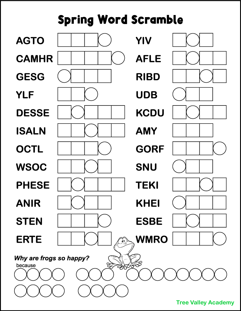 Spring Break Word Search Crossword Puzzle