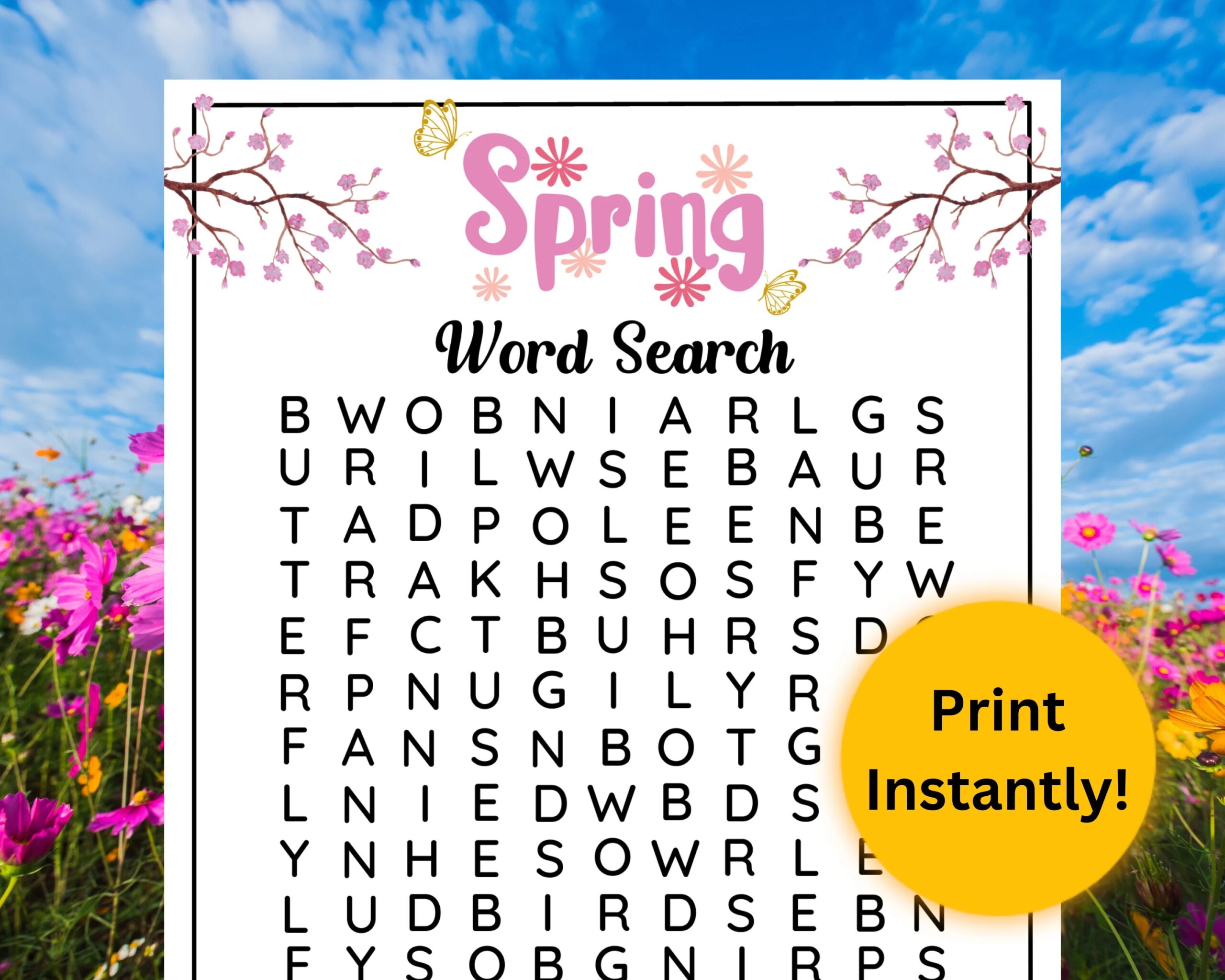 Printable Spring Word Search And Answer Key For Kids U0026 Adults Classroom Spring Activity For Students Spring Games For Church Sunday PDF Etsy
