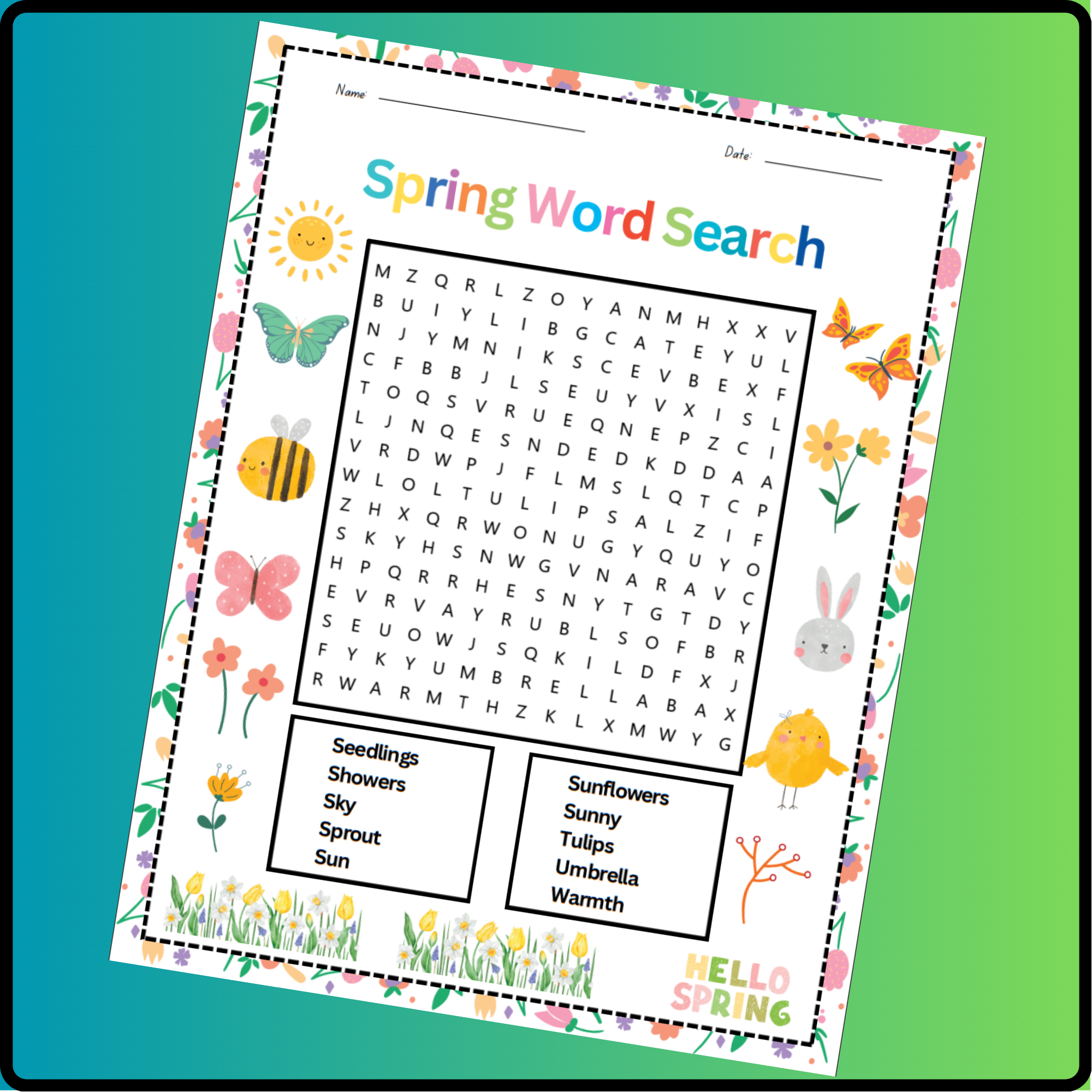 Printable Spring Word Search Worksheets Made By Teachers