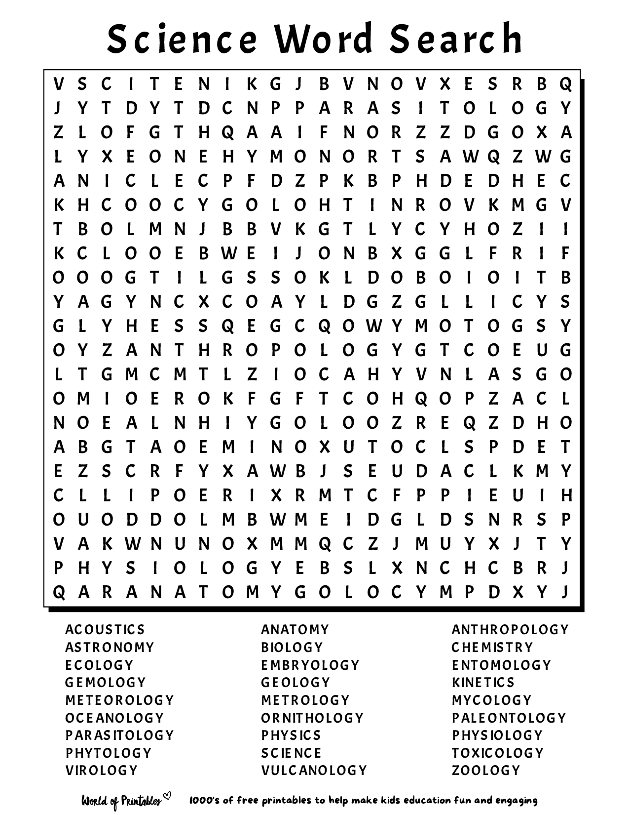 Picture Word Search Printable