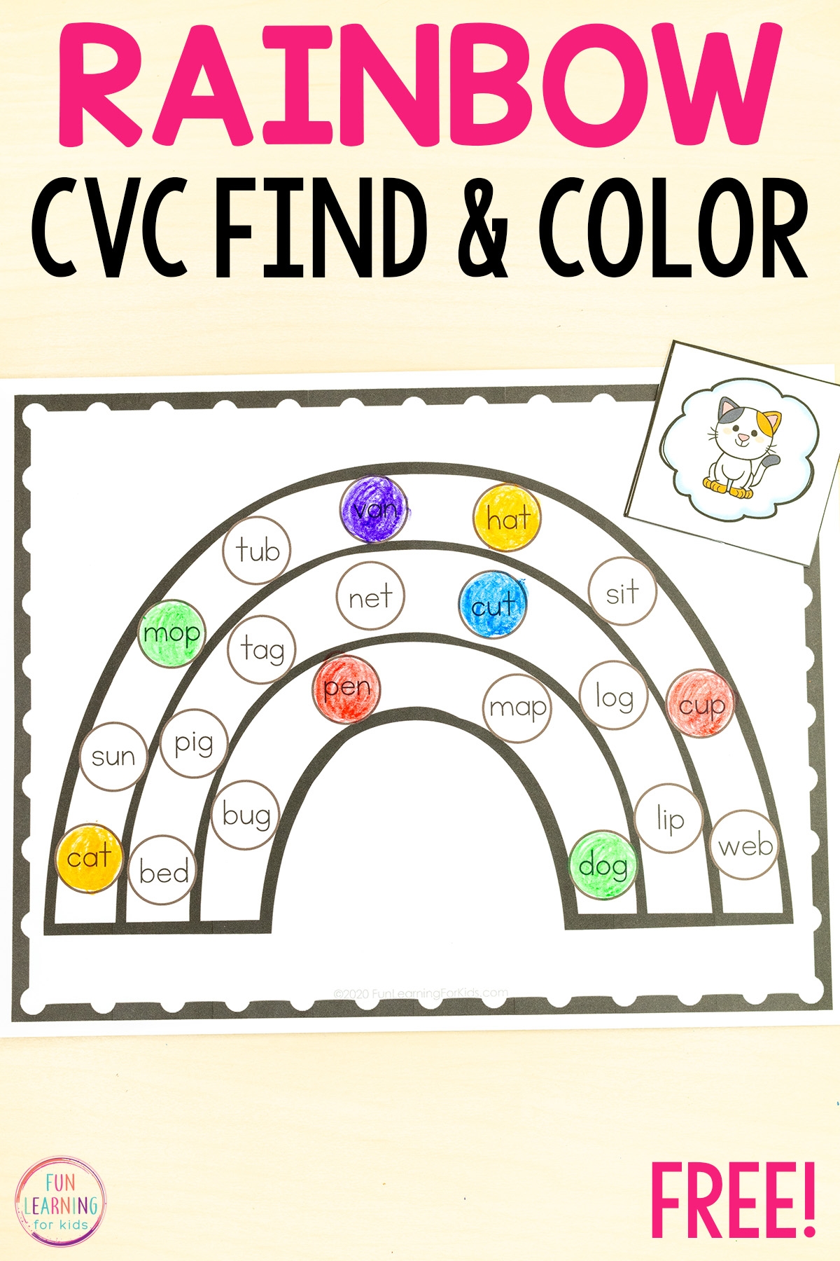 Color Word Searches For Kids