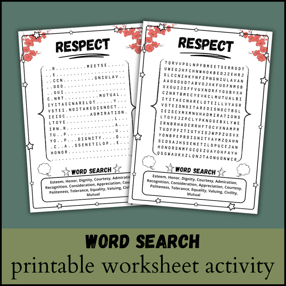 Respect Word Search Puzzle Worksheet Activity Made By Teachers