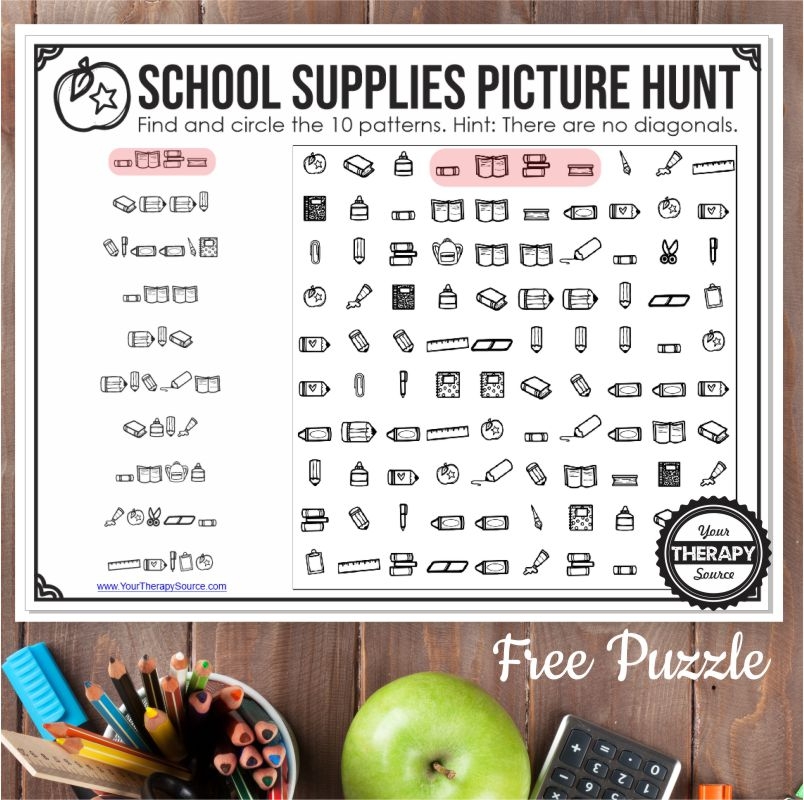 School Picture Puzzle Free Printable Your Therapy Source