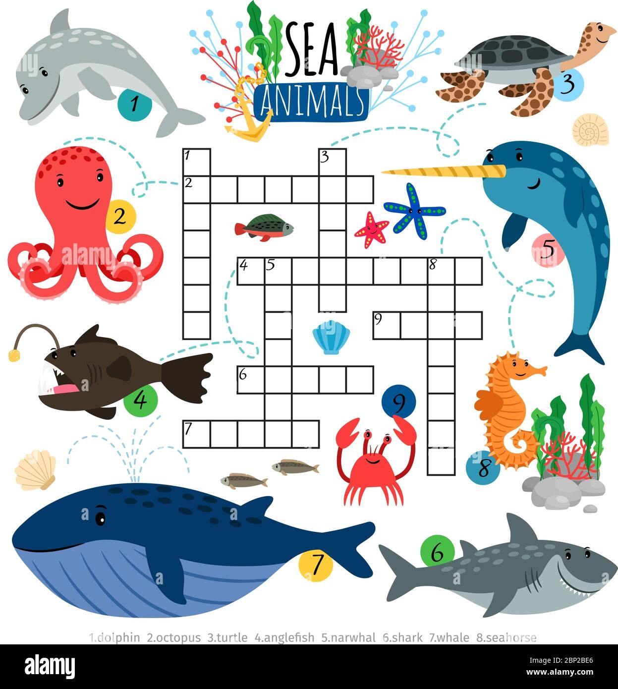 Sea Crossword Ocean Animals Crosswords Game For Kids Vector Brainteaser Word Puzzle With Dolphin And Whale Octopus And Turtle Stock Vector Image U0026 Art Alamy Sea Crossword Ocean Animals Crosswords Game For Kids Vector Brainteaser Word Puzzle With Dolphin And Whale Octopus And Turtle Stock Vector Image U0026 Art Alamy