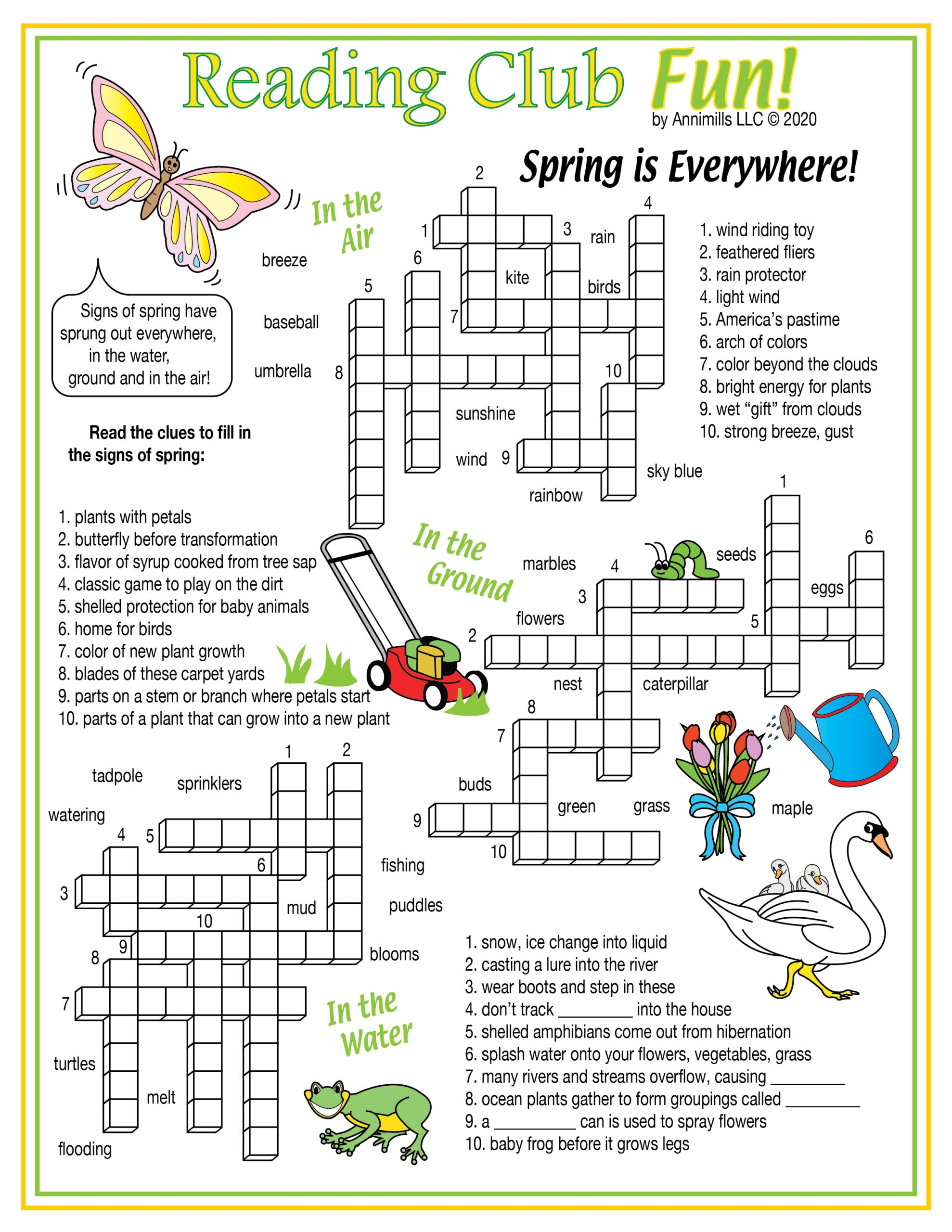Signs Of Spring Everywhere Printable Crossword Made By Teachers Signs Of Spring Everywhere Printable Crossword Made By Teachers