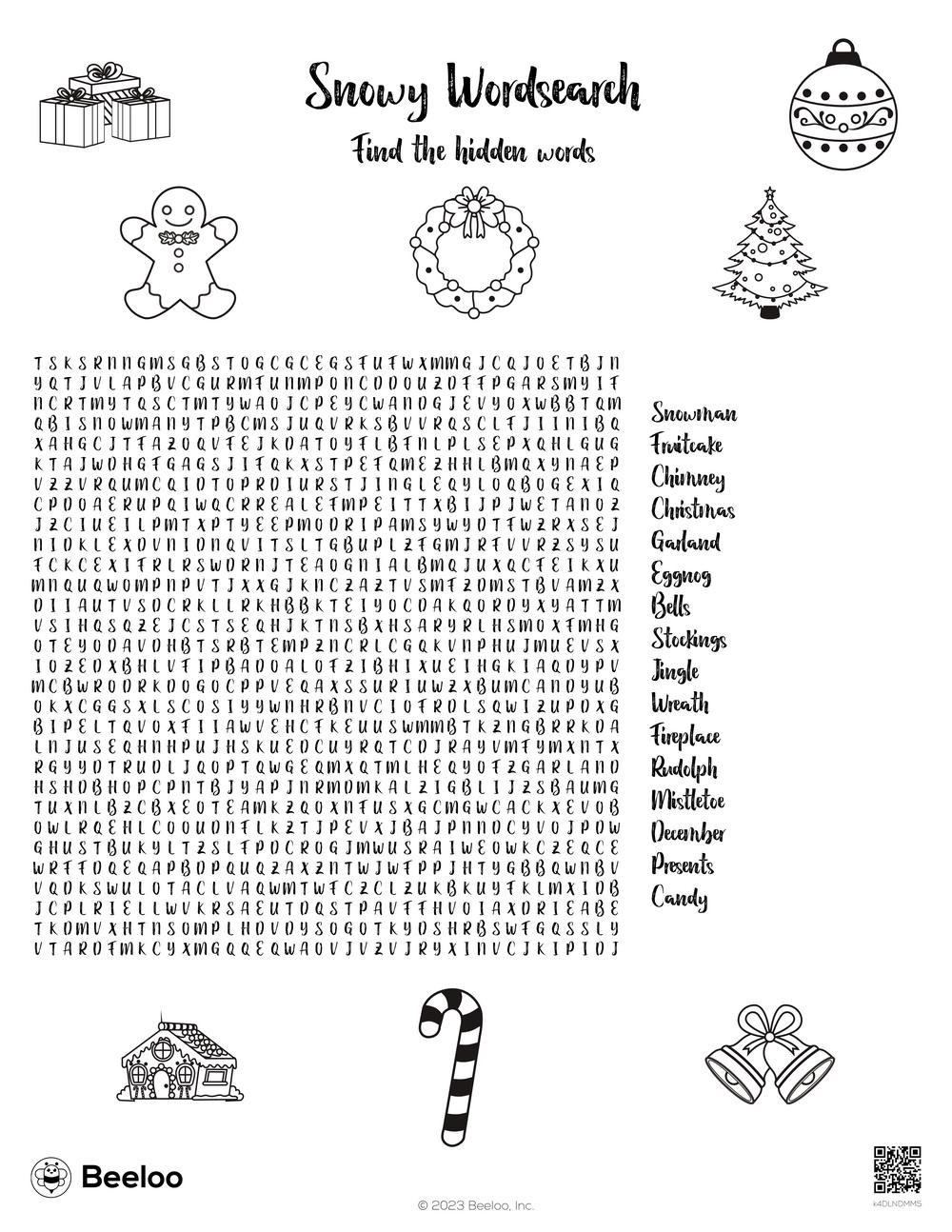 Snowy Wordsearch Beeloo Printable Crafts And Activities For Kids Snowy Wordsearch Beeloo Printable Crafts And Activities For Kids