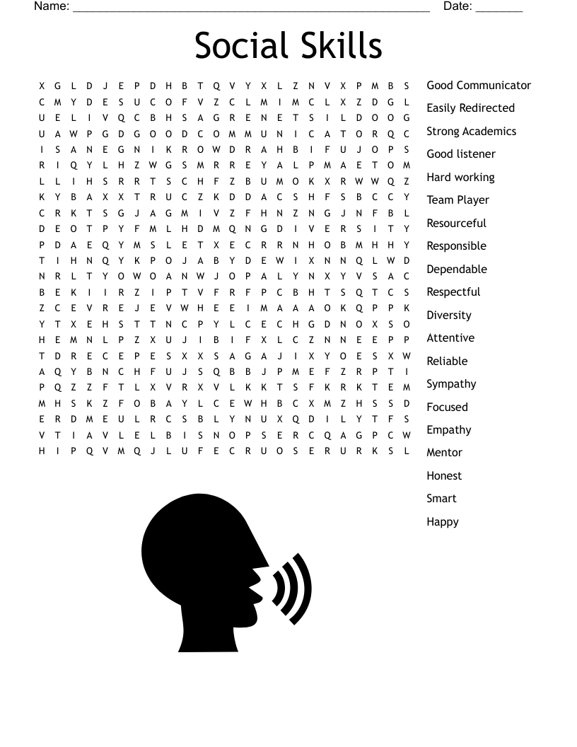 Social Skills Word Search WordMint