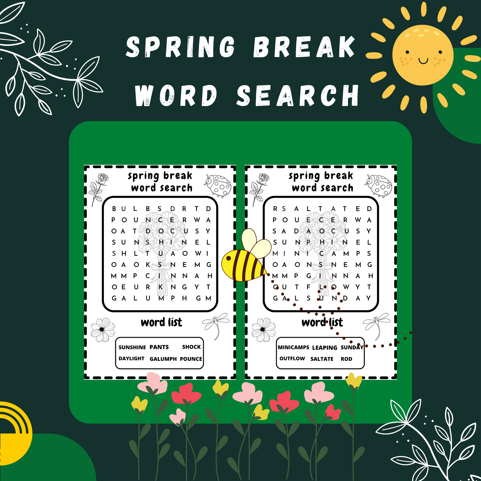 Spring Break Word Search Made By Teachers
