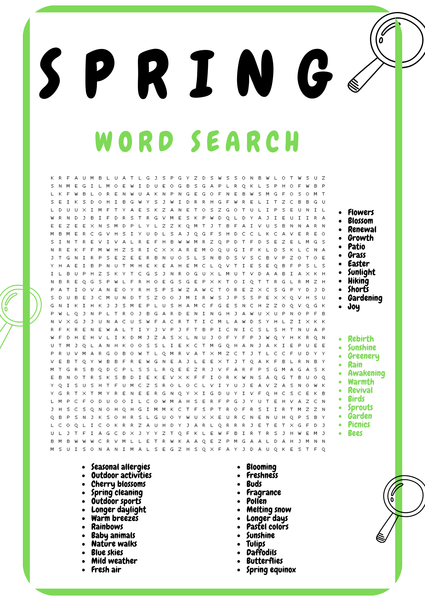 Spring Themed Word Search Latest Puzzles March