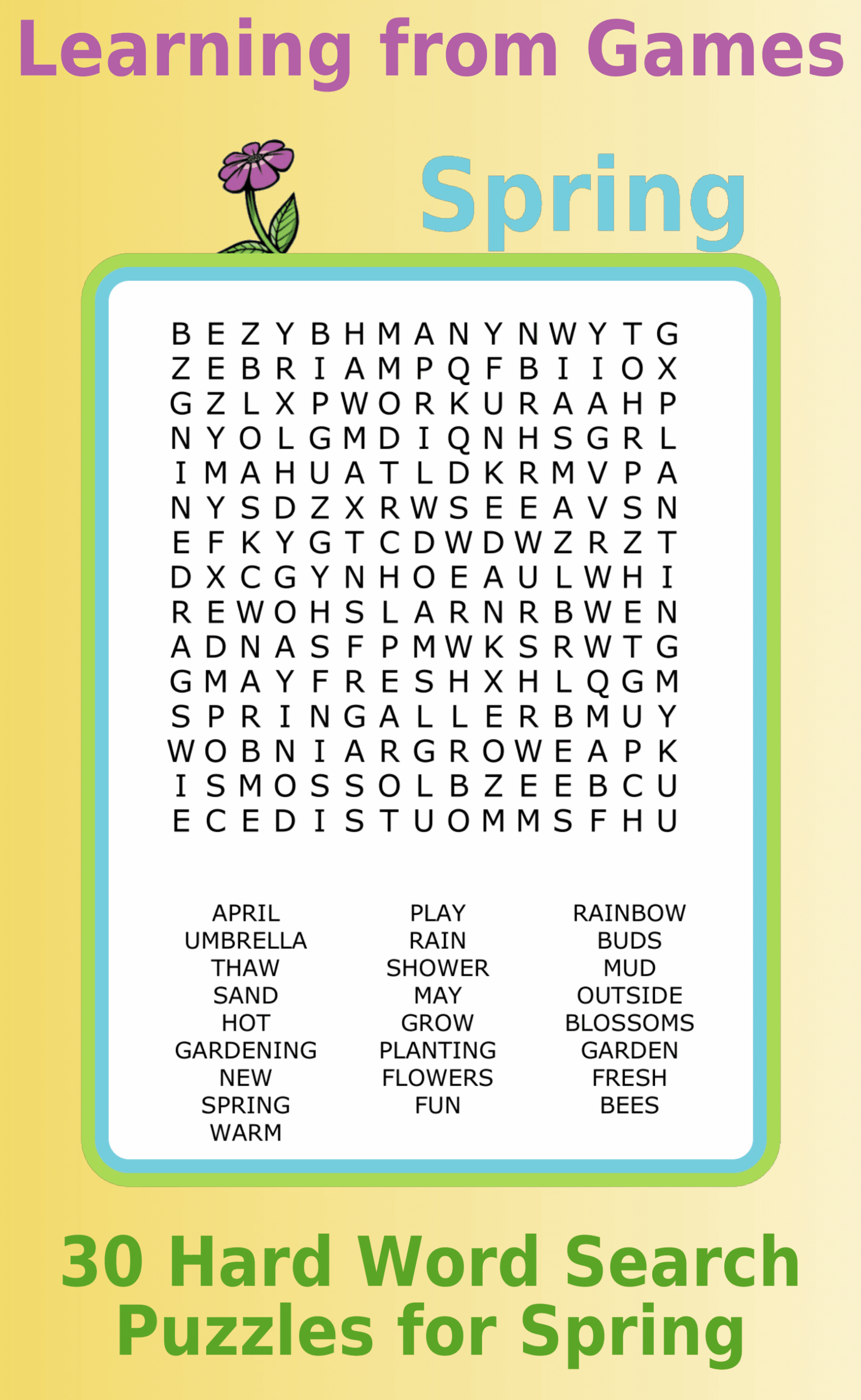 Spring Word Search PDF 